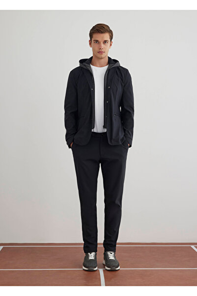 Boris Becker Μπουφάν Mayorca Navy Blue με αφαιρούμενο μοντάρι με κουκούλα