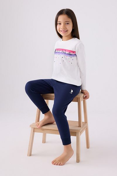 U.S. Polo Assn. Us Polo Assn. Girl's Star O-Neck Long Sleeve Pajama Set