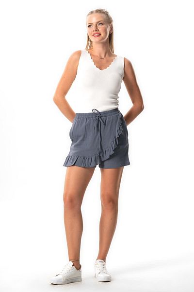 Eliş Şile Bezi Summer Island Sile Cloth Shorts Skirt - Stone Stone