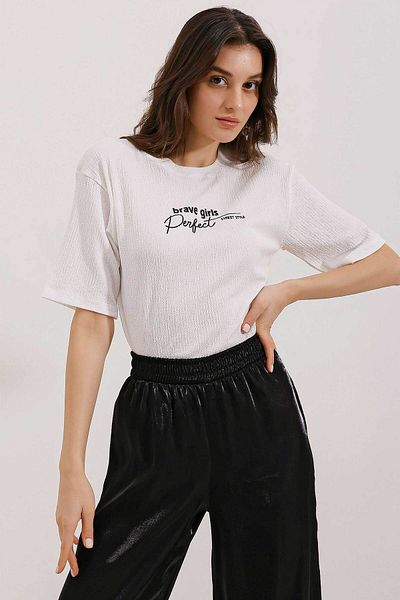 Bigdart 0472 T-shirt oversize z nadrukiem - biały