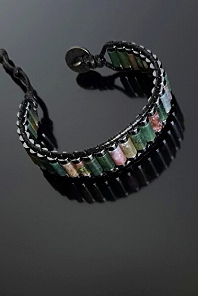 Seven Art Jewelry Doğal Taş Bileklik, Hint Akiği Bileklik, Silindir Akik Bileklik, Kadın Bileklik, Erkek Bileklik