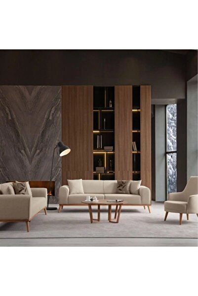 Ak sofa ODESSA koltuk takımı sütlü kahve  3+3+1