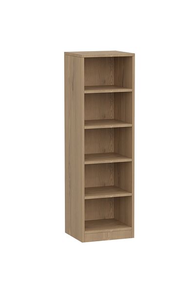 Mahmayi Wooden Storage Display Shelves 5-Tier Freestanding, Light Imperia