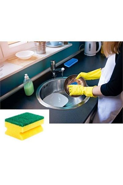 Acord 10 Economical Corrugated Sponges - Eskta Strong Easy Cleaning