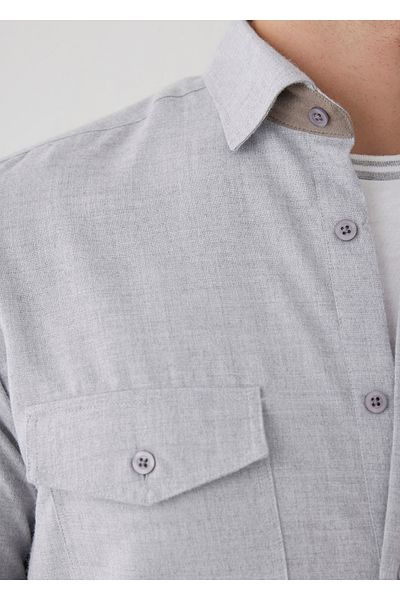 Boris Becker Light Gray Color Pocket Detailed Shirt