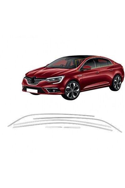Kml34tuning55 Renault Megane 4 Uyumlu Sedan Paslanmaz Çelik Krom Cam Üst Çıta...