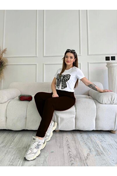 PARİS Set de costum cu panglică de culoare maro