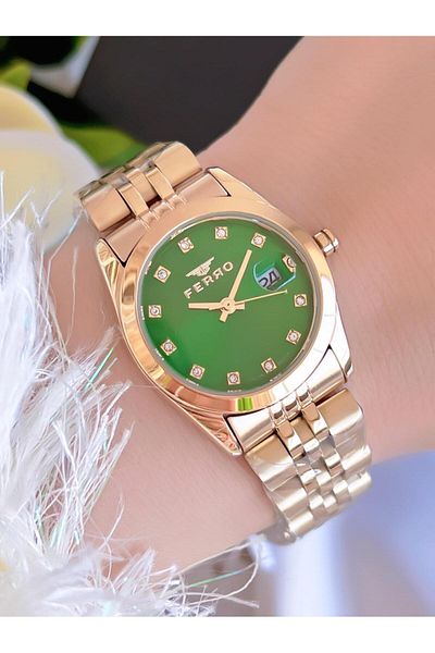 FERRO 3 Atm Water Resistant Ion Coated Women's Wristwatch and Bracelet Set - Efl21519-B6