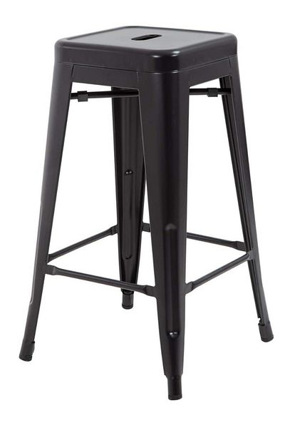 Mahmayi HYX504 Metal Stackable Bar-Home Kitchen Stool - Black