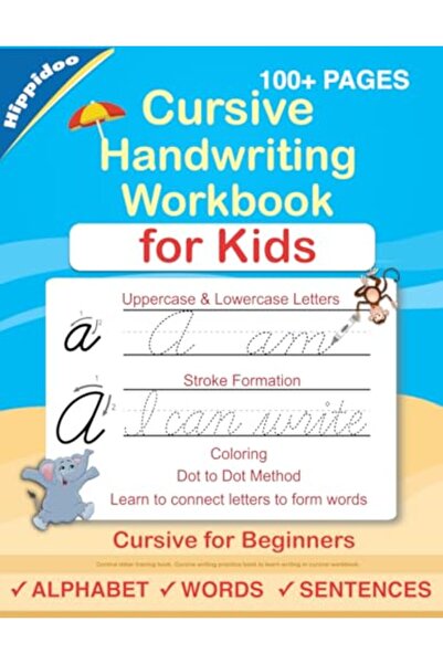 Ingram Internatıonal Inc كتاب تدريبات الكتابة اليدوية المائلة للأطفال، كتاب ت...