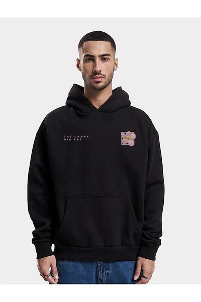 The Champ Clothing Φούτερ με κουκούλα Unisex Oversize με κουκούλα με λουλούδια