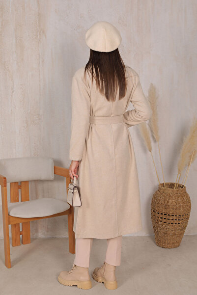 Melike Tatar Stone Belted Stamp Coat 32-6500-1