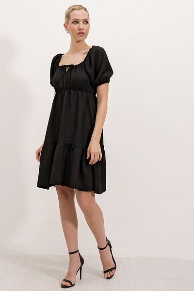 Bigdart 2351 Rochie din poplin evazat - Negru