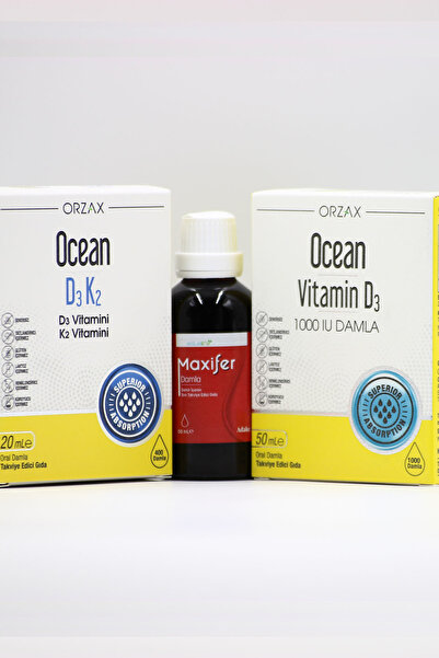 Ocean Ocean D3 K2, Ocean Vitamin D3 and Maxifer Drops - Supplement Set