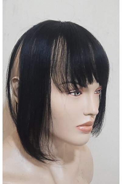 İsmet peruk tepelikli kahkül gerçek saç siyah