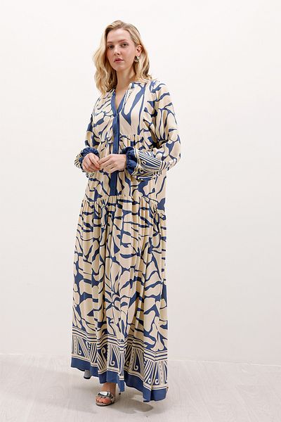 Bigdart 2423 Rochie cu model autentic - C. Indigo