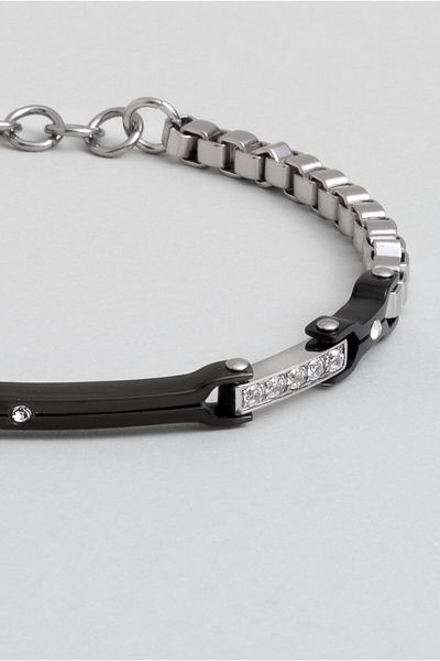 So CHIC... 19 cm Steel Men's Bracelet with Zircon Stone Detail