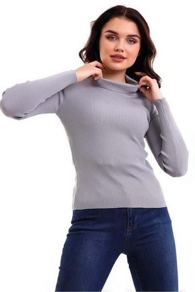 Irmak Kerekli Pulover Badi cu nervuri pe jumătate de pescar afumat pentru femei 1246
