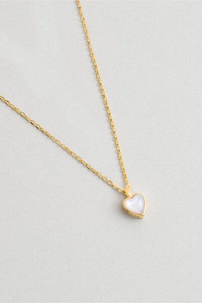 So CHIC... Büyülü Kalp 18 Ayar Sarı Altın Kaplama 44 Cm Gümüş Minimal Kolye