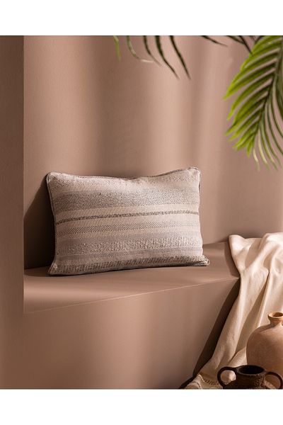 Madame Coco Allons Throw Pillow Cover - Grey/Beige - 35X55 cm