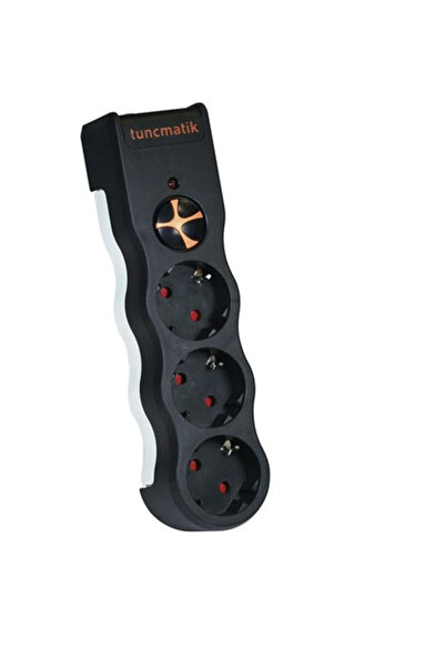Tunçmatik TUNÇMATİK AKIM KORUMALI PRİZ 3 LÜ SİYAH 1,5 METRE