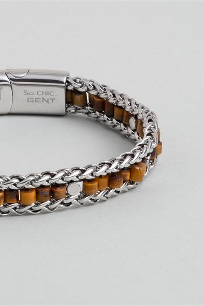 So CHIC... Tiger Eye Stone Steel Men's Bracelet