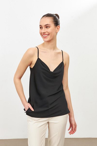 Setre Black Strap Detailed Blouse