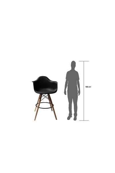 Mahmayi Ultimate Eames Style DAW ArmChair Bar Stool- Black