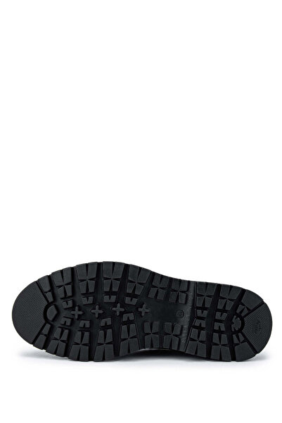 Tamer Tanca Erkek Hakiki Deri Siyah Floter Casual Ayakkabı