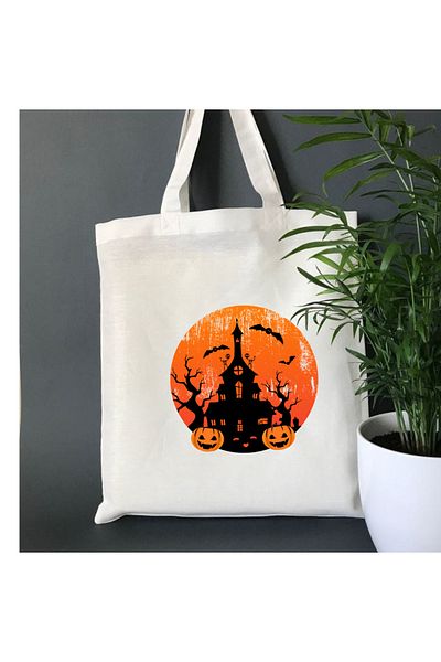 Cemira Halloween Halloween Portocaliu Copii Tote Bag Stofa Geantă