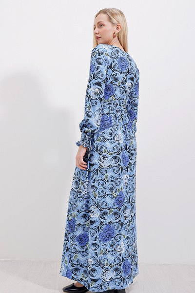 Bigdart 1525 Örme Tesettür Elbise - Y.Lacivert