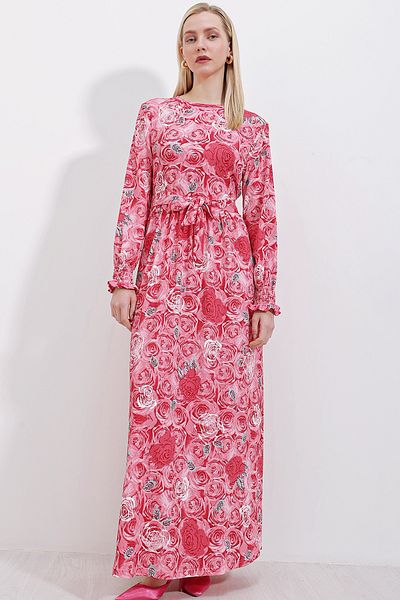 Bigdart 1525 Knitted Hijab Dress - Pomegranate