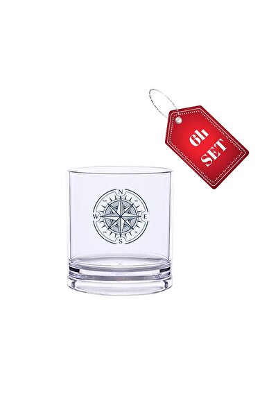 HUBBYCHEF طقم زجاج ويسكي بحري غير قابل للكسر مكون من 6 قطع