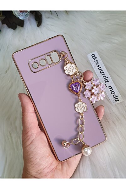 Aksesuarda Moda Samsung GALAXY NOTE 8 Uyumlu ÇİÇEKLİ TAŞLI Lazer Kesim Kılıf