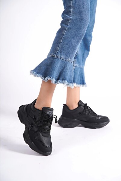 CAMOLLA Női csíkos fekete tornacipő