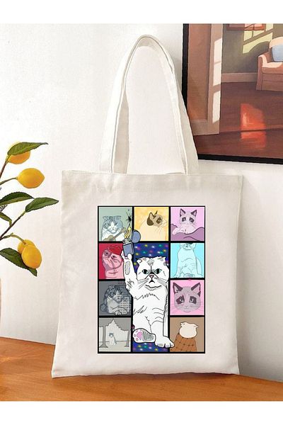 Cemira Taylor Swift Karma Cat Tote Geantă Geantă din stofa