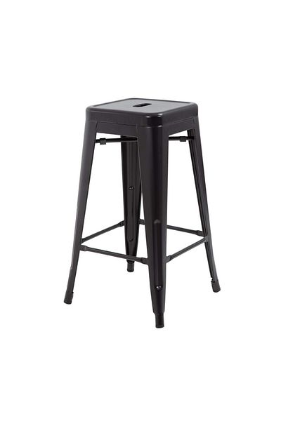 Mahmayi HYX504 Metal Stackable Bar-Home Kitchen Stool - Black (Set of 2)