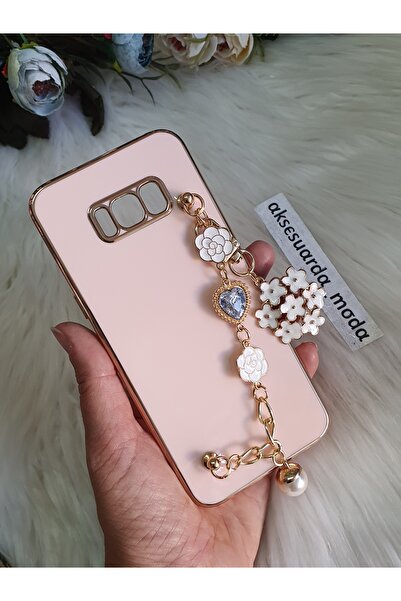 Aksesuarda Moda Samsung GALAXY S8 Uyumlu ÇİÇEKLİ TAŞLI Lazer Kesim Kılıf