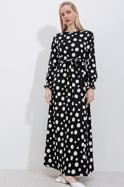 Bigdart 1525 Knitted Hijab Dress - P. Black