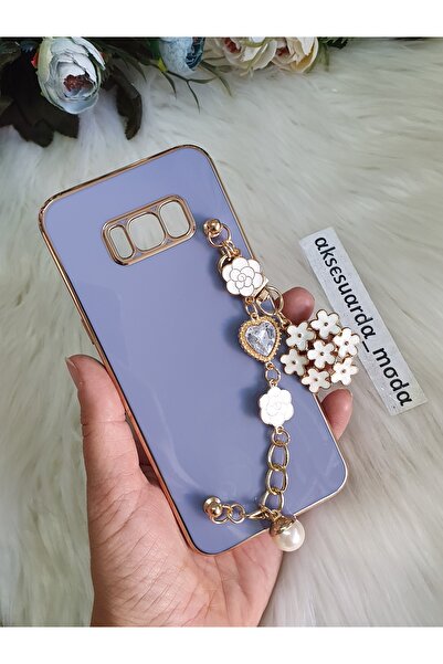 Aksesuarda Moda Samsung GALAXY S8 PLUS Uyumlu ÇİÇEKLİ TAŞLI Lazer Kesim Kılıf