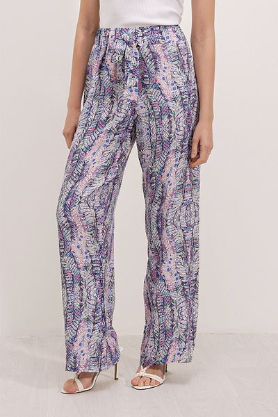 Bigdart 6523 Pantaloni largi cu model - Mov