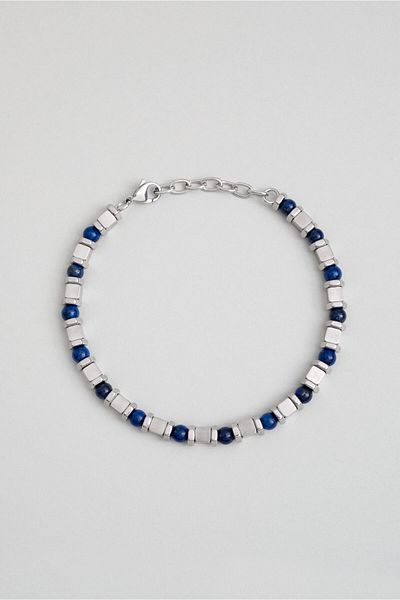 So CHIC... 21 cm Steel Men's Bracelet with Lapis Stone