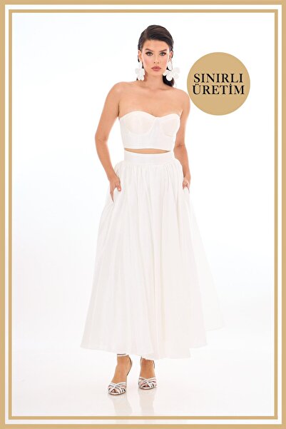 Carmen Limited Edition | SOLANA Beyaz Midi Takım