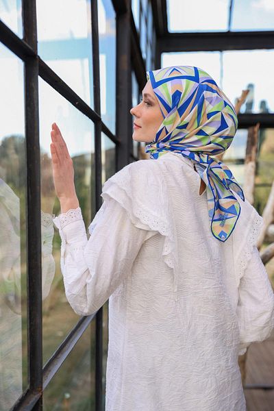 İpekhan Μαλακό κασκόλ Prism Pattern Lilac Purple 1163-03