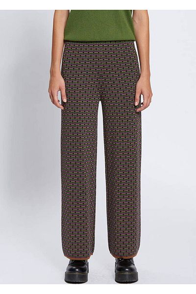 Knitss Pantaloni de tricotaj din lana merinos cu model jacquard