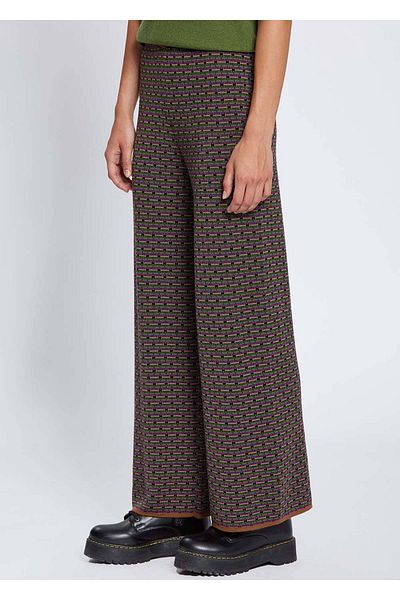 Knitss Pantaloni de tricotaj din lana merinos cu model jacquard
