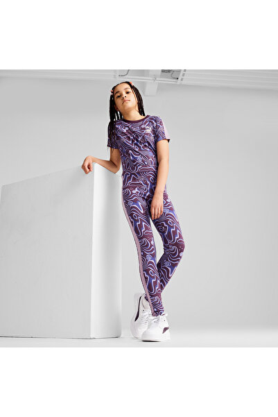 Puma Lava Land Leggings Çocuk Mor Tayt