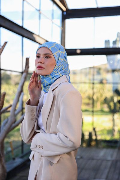 İpekhan Μαλακό κασκόλ Boheme Collection Blue 1175-02