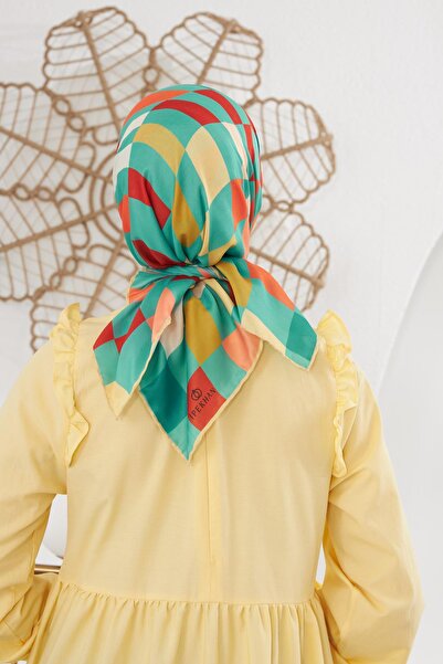 İpekhan Relax Geometric Ala Soft Scarf Pine Green 1139-02