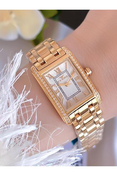 FERRO 3 Atm Water Resistant Steel Cord Ion Coated Women's Wristwatch and Bracelet Set - Bfl43005-B